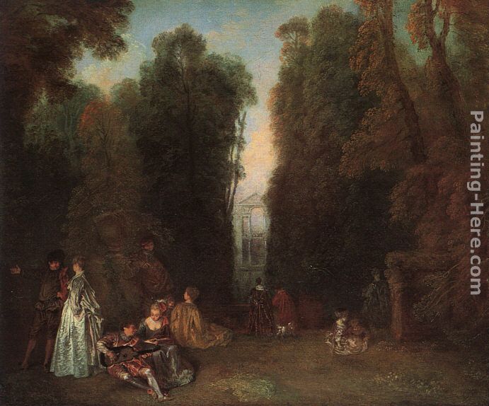 View Through the Trees in the Park of Pierre Crozat painting - Jean-Antoine Watteau View Through the Trees in the Park of Pierre Crozat art painting